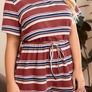 Striped Shorts Romper